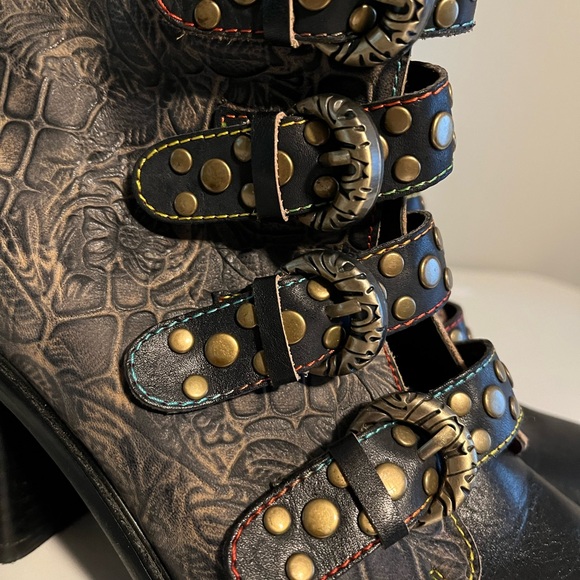 L'Artiste by Spring Step - Wonderland Mid Calf Heeled Boot - UK 40 / US 9 - Picture 7 of 10